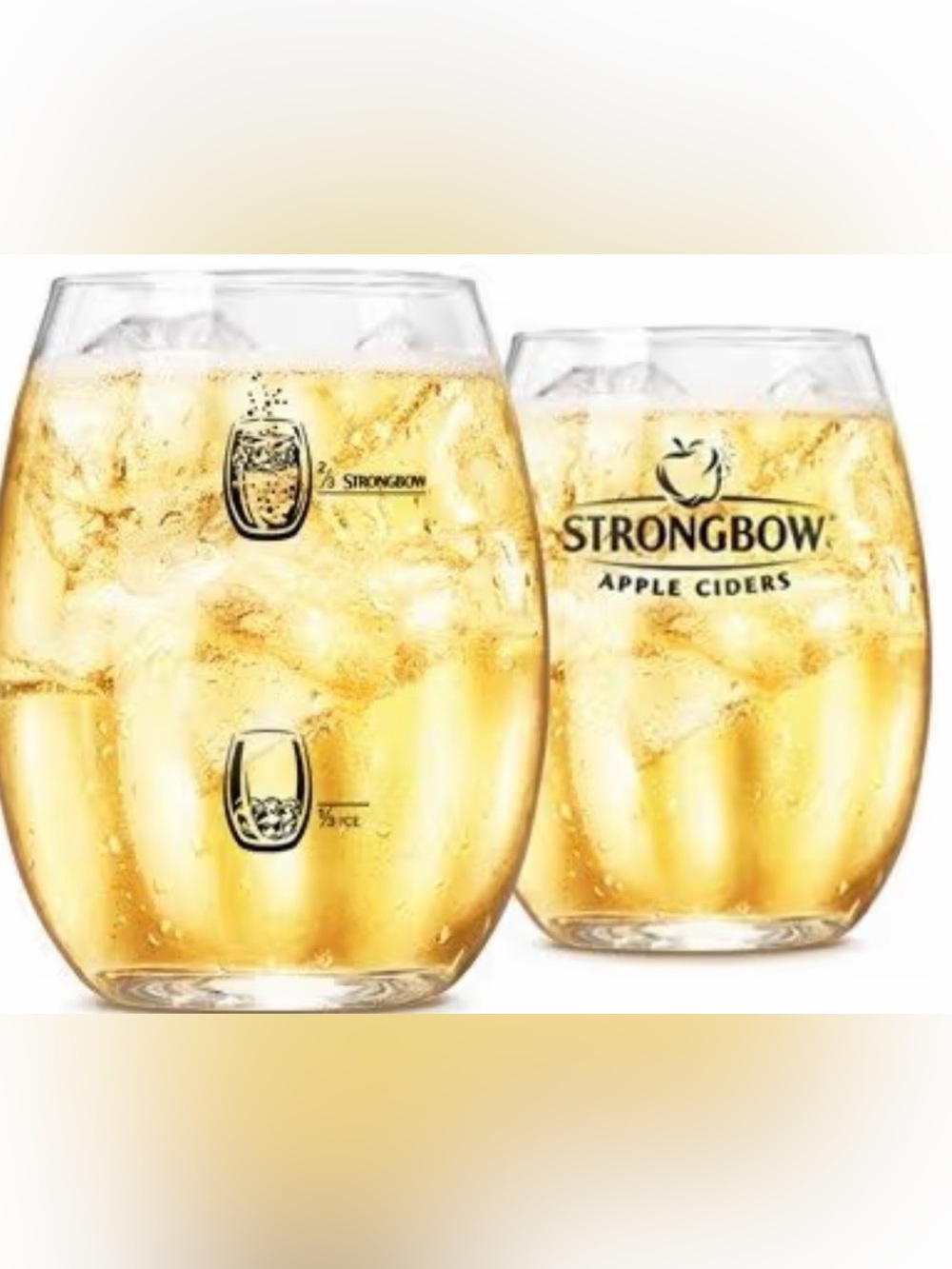 Branded Clear Glass Stemless Cider Glasses - Set of 10